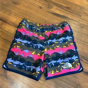 Boys Northface Shorts Size Small 7/8 Flash Dry Quick Dry Multi Color Athletic